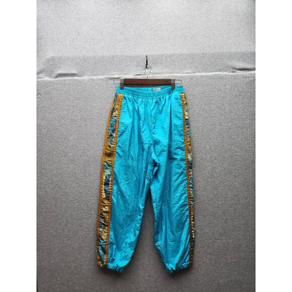 Vintage East West Nylon Track Suit S Turquoise & Gold Elastic Waist & Cuffs Full - Picture 6 of 10